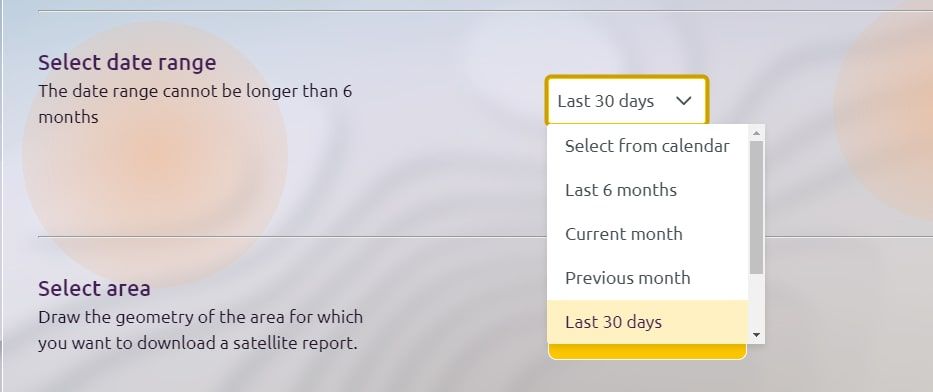 Select the time frame for the report